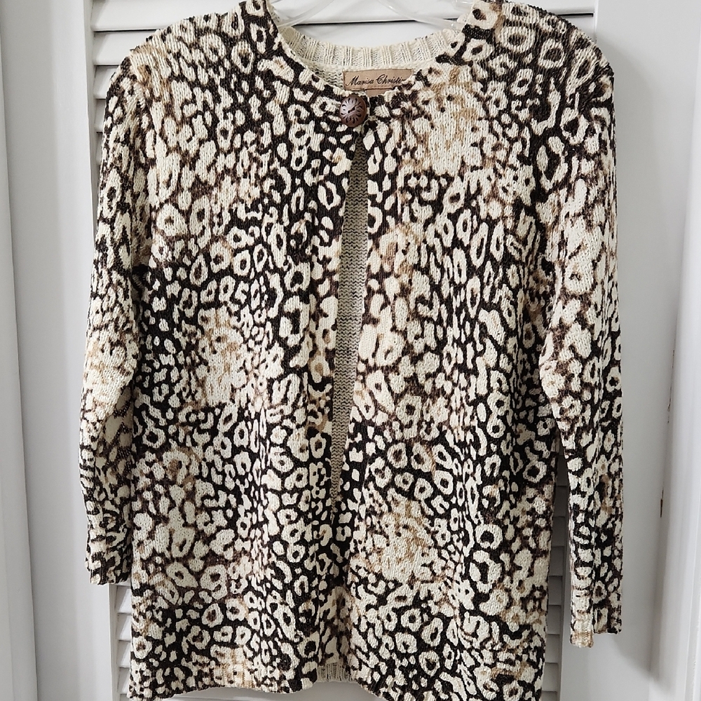 Marisa Christina Animal Print Knit Sweater
